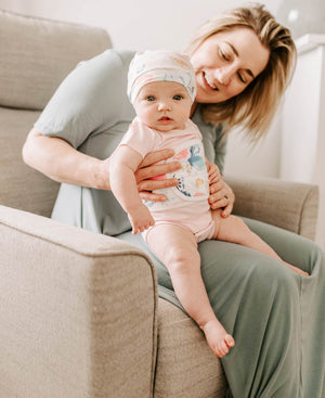 memeeno baby top knot hat aquarelle