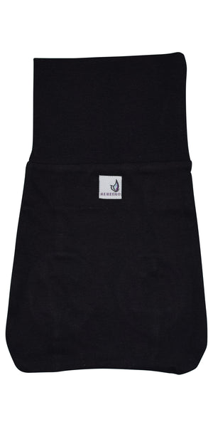 backside of black organic cotton black memeeno baby belly bloomer