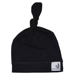 noir black top knot hat for baby