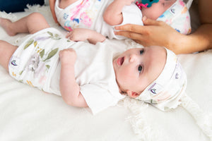 memeeno baby top knot hat floral darling