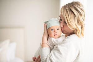 Newborn Top Knot Hat - Sage - MEMEENO