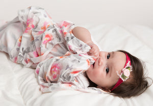Swaddle & Newborn Blanket - Floral - MEMEENO