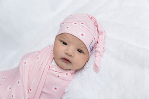 Newborn Top Knot Hat - Cherry Blossom - MEMEENO