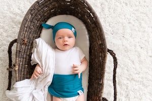 ocean baby top knot hat