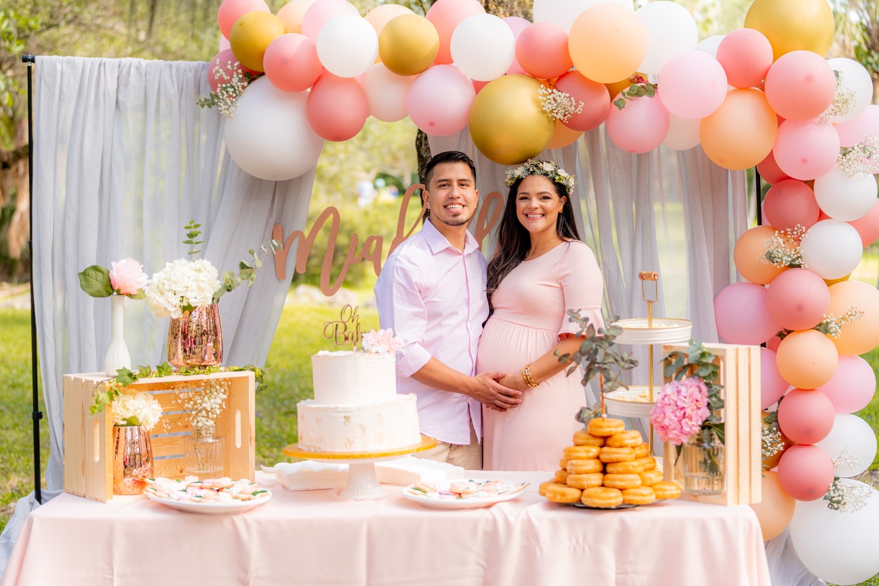 Dad and Mom celebrating Baby Shower