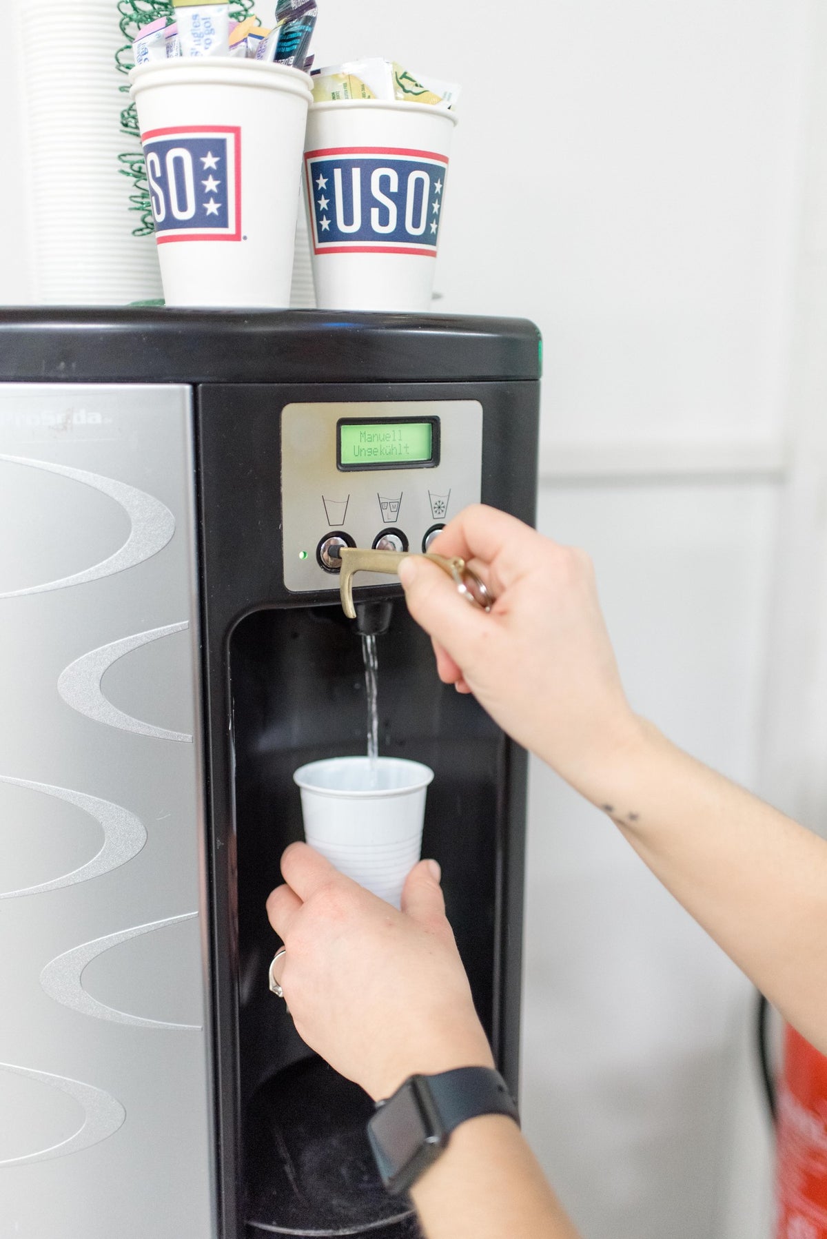 touchless keychain door opener for coffee