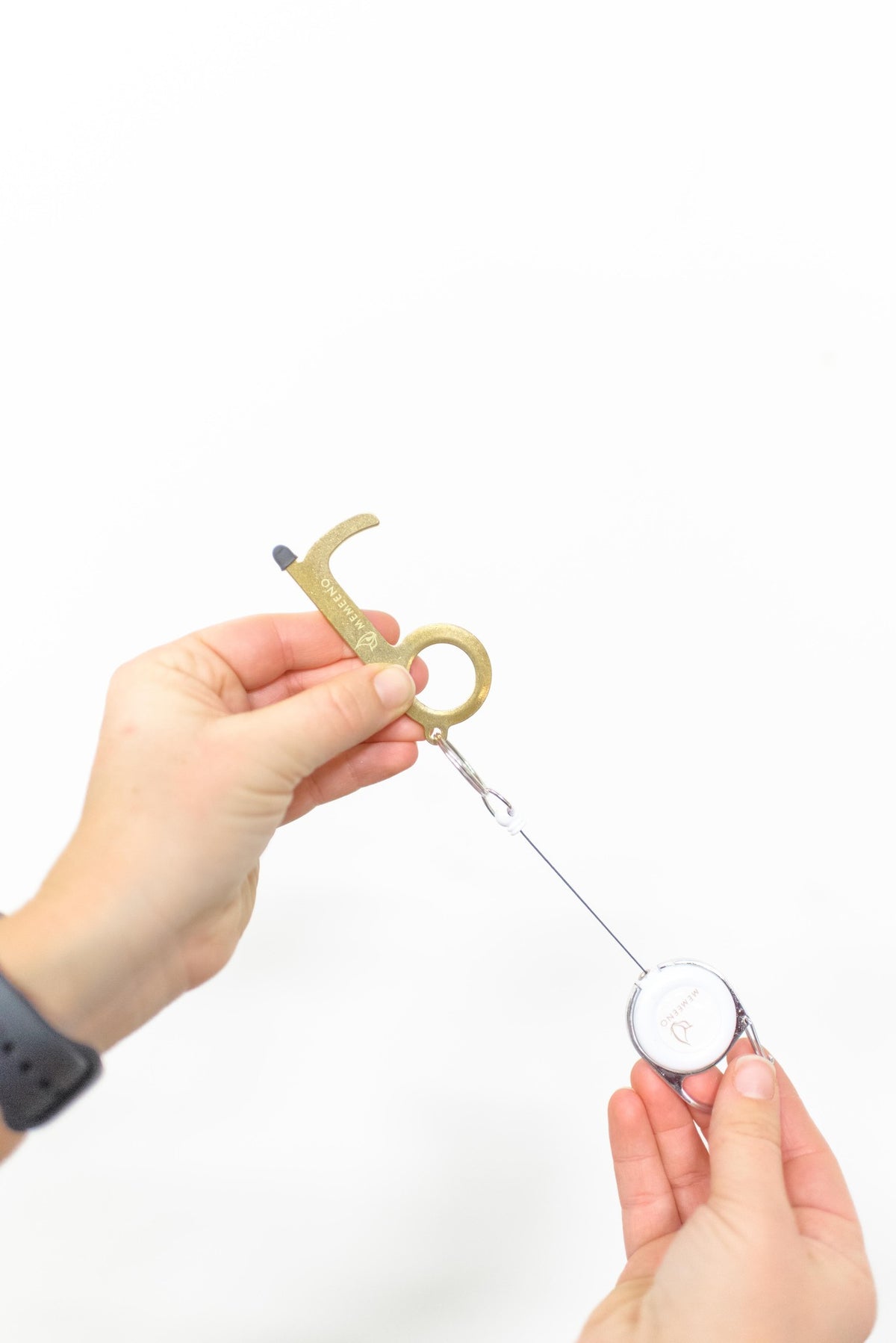 touchless keychain door opener with free carabiner