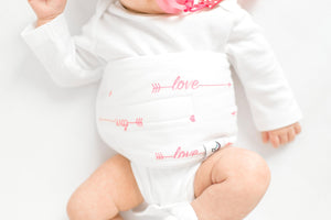 Love Her Belly Band for gas & colic relief pink girl