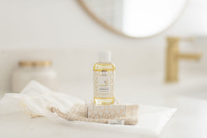Baby massage oil Bundle. Massage oil, olive oil soap, sisal soap pouch.