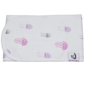 aurelia memeeno organic cotton belly band for colic relief and baby gas - jellyfish print