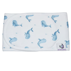 Whale ceta organic cotton belly band for newborns to one year old babies
