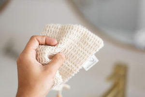 holding a sisal pouch