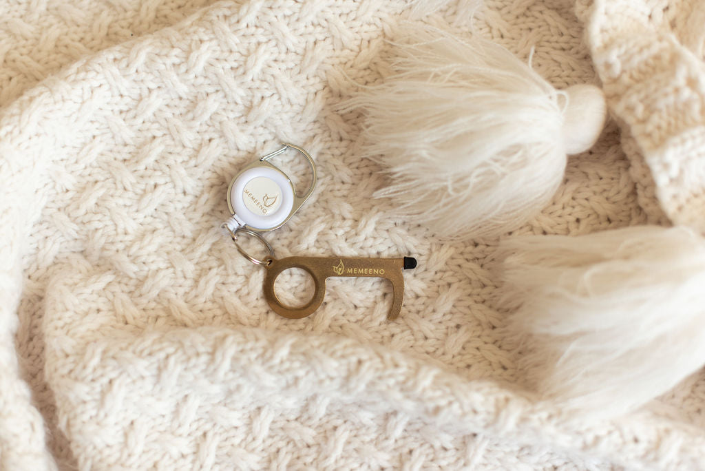 Touchless Keychain Door Opener + Carabiner